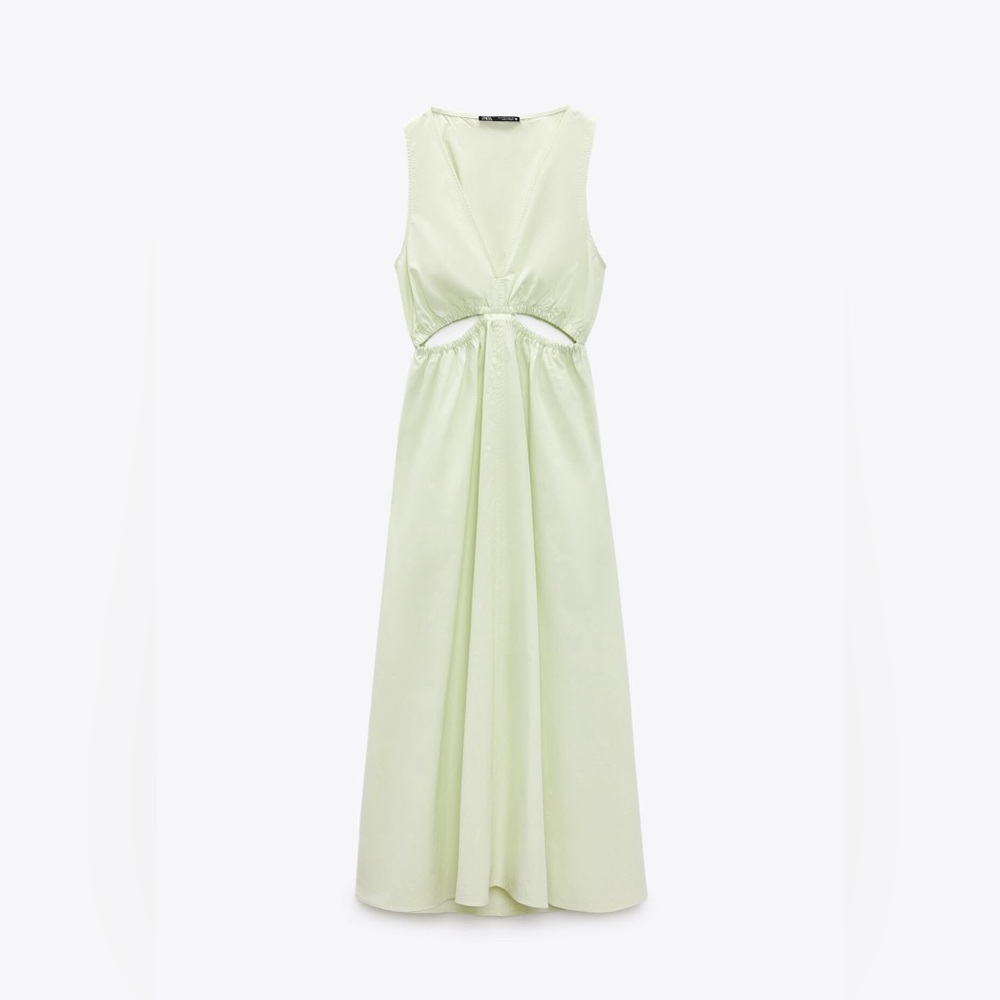Zara Cut Out Gabardine Midi Dress